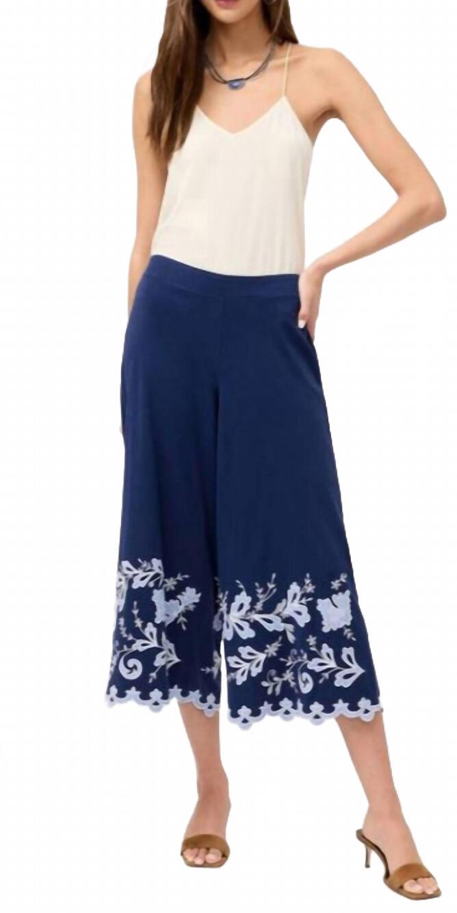 NEW JOHNNY WAS addeline knit culotte pant in navy